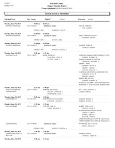 Fairfield County Judges Schedule Report