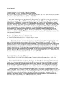 African Studies Roberto Cordova, Ph.D., University of Northern Colorado Hermon George, Jr., Ph.D., University of Northern Colorado 