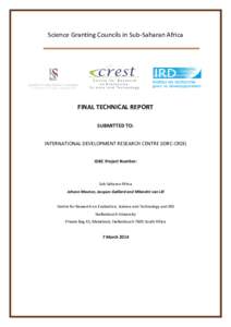 Science granting councils in Sub-Saharan Africa : final technical report