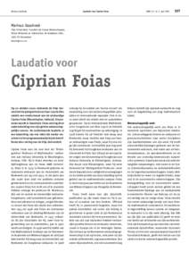 Marinus Kaashoek  Laudatio voor Ciprian Foias