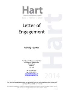 Letter of Engagement Working Together Hart Financial Management Limited 40 Glenmore Business Park