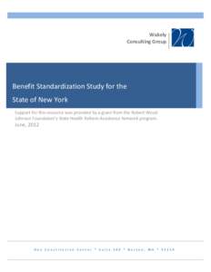 Benefit Standardization Study for the State of New York