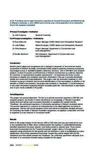 4.3.6 Providing marine algal taxonomic expertise to Coastal Ecosystem and Biodiversity in Western Australia, a core CSIRO work priority area, and preparation of an interactive key to the seagrass epiphytes Principal Inve