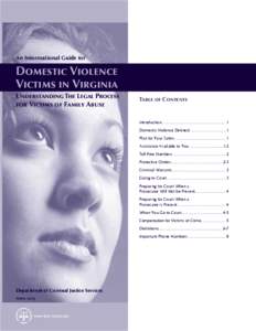 Violence against women / Family therapy / Violence / Domestic violence / Violence against men / Restraining order / Evidence-based prosecution / Abuse / Ethics / Law