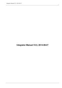 Integrator Manual V2.5, [removed]i Integrator Manual V2.5, [removed]  Integrator Manual V2.5, [removed]