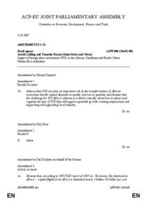 Carl Schlyter / International trade / Glenys Kinnock /  Baroness Kinnock of Holyhead / ACP–EU Joint Parliamentary Assembly / Foreign direct investment / African /  Caribbean and Pacific Group of States / International economics / British people / International relations