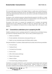 Stakeholder Consultation  22 SECTION 22