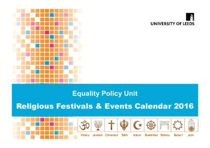 Equality Policy Unit  Religious Festivals & Events Calendar 2016 Hindu