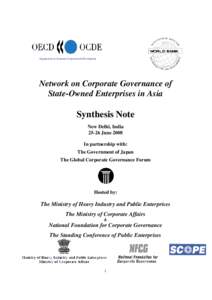 Organisation for Economic Cooperation & Development  Network on Corporate Governance of State-Owned Enterprises in Asia  Synthesis Note