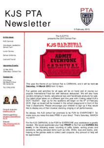 KJS PTA Newsletter 5 February 2015 In this issue: