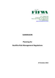 Microsoft Word - FIFWA Submission _Bushfire Risk Management Regulations.docx