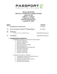 Pharmacy & Therapeutics Committee Meeting[removed]