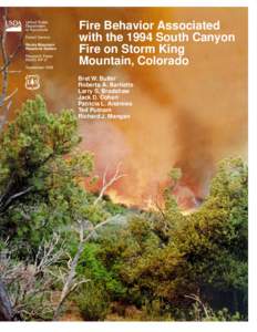 Fire Behavior Associated with the 1994 South Canyon Fire on Storm King Mountain, Colorado