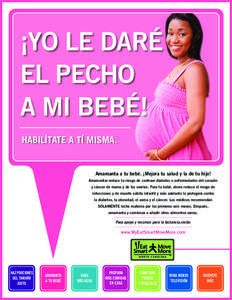 ¡YO LE DARÉ EL PECHO A MI BEBÉ! HABILÍTATE A TÍ MISMA.  Amamanta a tu bebé. ¡Mejora tu salud y la de tu hijo!