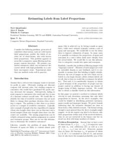 Estimating Labels from Label Proportions  Novi Quadrianto  Alex J. Smola 