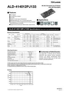 DC-DC Converter for LC Panels with LED Backlights ALD-414012PJ133 ■ Features ●Four Outputs