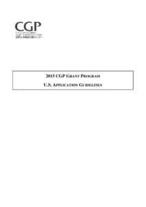 2015 CGP GRANT PROGRAM U.S. APPLICATION GUIDELINES TABLE OF CONTENTS I.