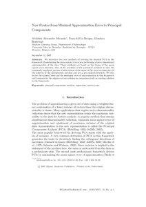 New Routes from Minimal Approximation Error to Principal Components Abhilash Alexander Miranda∗ , Yann-A¨el Le Borgne, Gianluca