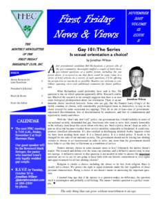 First Friday News & Views THE Gay 101:The Series