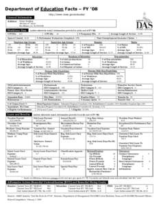 Department of Education Facts – FY ’08 http://www.iowa.gov/educate/ General Information Address: