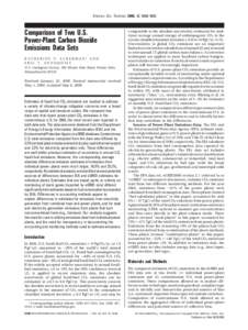 Environ. Sci. Technol. 2008, 42, 5688–5693  Comparison of Two U.S. Power-Plant Carbon Dioxide Emissions Data Sets KATHERINE V. ACKERMAN* AND