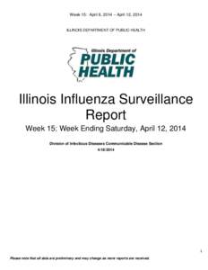 Week 15: April 6, 2014 – April 12, 2014  ILLINOIS DEPARTMENT OF PUBLIC HEALTH Illinois Influenza Surveillance Report