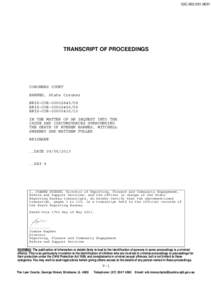 QIC[removed]TRANSCRIPT OF PROCEEDINGS CORONERS COURT BARNES, State Coroner