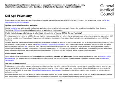 SSG - Old age psychiatry - DC2317