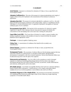 1,1- DICHLOROETHENE[removed]GLOSSARY  Acute Exposure - Exposure to a chemical for a duration of 14 days or less, as specified in the