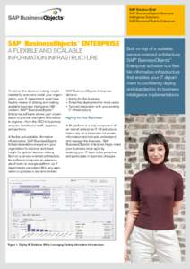 SAP Solution Brief SAP BusinessObjects Business Intelligence Solutions SAP BusinessObjects Enterprise  SAP® BusinessObjects™ ENTERPRISE