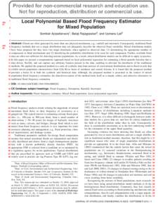 AQ: #1 2  Local Polynomial Based Flood Frequency Estimator