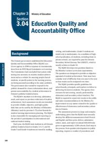 Chapter 3 Section Ministry of Education[removed]Education Quality and