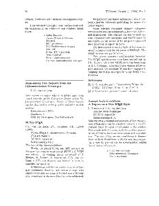 TUGboat, Volume[removed]), No[removed]column. I welcome any comments on suggested topics. I am available through e-mail. surface mail and the telephone at the addresses and numbers listed