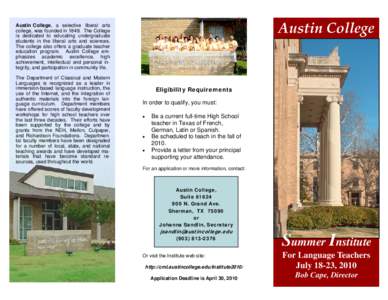 Language immersion / Language education / Austin College / Academia / Texas / Education in the United States / Middlebury College