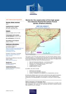 TEN-T Multi-Annual Programme  Member States involved: Spain  Works for the construction of the high speed