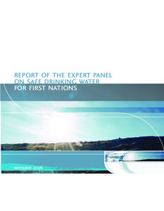 report of the expert panel on safe drinking water for first nations november 2006