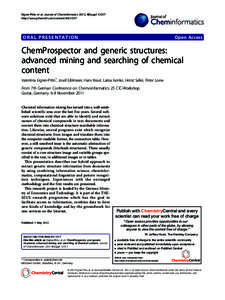 Eigner-Pitto et al. Journal of Cheminformatics 2012, 4(Suppl 1):O17 http://www.jcheminf.com/content/4/S1/O17 ORAL PRESENTATION  Open Access