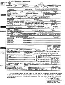 Autopsyfiles.org - John Fitzgerald Kennedy, Jr Death Certificate