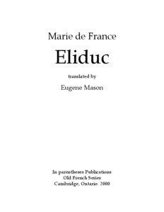 Marie de France  Eliduc