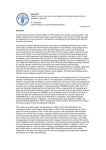 eLocust3 Desert Locust survey and control data recording and transmission by satellite in real time K. Cressman UN FAO Senior Locust Forecasting Officer November 2014