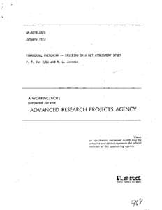 WN-8019-ARPA January 1973 PARANORMAL PHENOMENA.-- BRIEFING ON A NET ASSESSMENT STUDY  P. T. Van Dyke and M. L. Juncosa