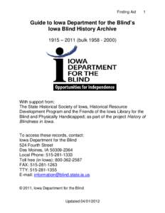 Microsoft Word - History of Blindness in IA Finding Aid[removed]Public Copy.doc