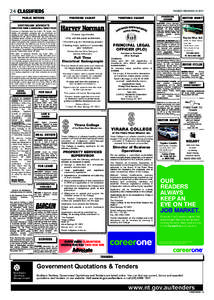24 CLASSIFIEDS  TUESDAY DECEMBER[removed]PUBLIC NOTICES