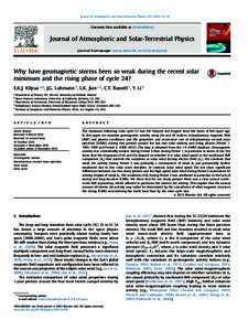 Journal of Atmospheric and Solar-Terrestrial Physics–19  Contents lists available at ScienceDirect Journal of Atmospheric and Solar-Terrestrial Physics journal homepage: www.elsevier.com/locate/jastp