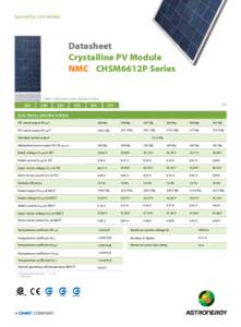 Special for USA Market  Datasheet Crystalline PV Module NMC CHSM6612P Series