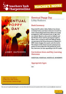 Eventual Poppy Day Libby Hathorn Book Summary Respected YA author Libby Hathorn has drawn on family history and done extensive research to