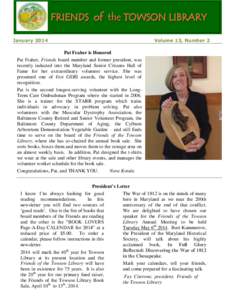 The Friends of the Towson Library January 2014 Newsletter