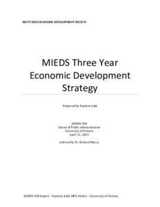 MISTY ISLES ECONOMIC DEVELOPMENT SOCIETY  MIEDS Three Year Economic Development Strategy Prepared by Heather Adel