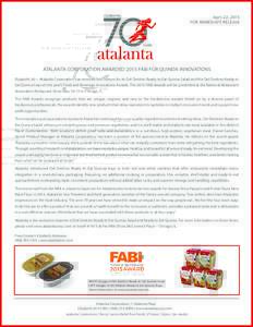 Atalanta Quinoa Innovations FABI Award PR 2015
