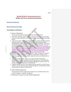 DRAFT  NH OEP SB 99 Pre-Rulemaking Process Wildlife, Rare Plants, and Natural Communities  Executive Summary